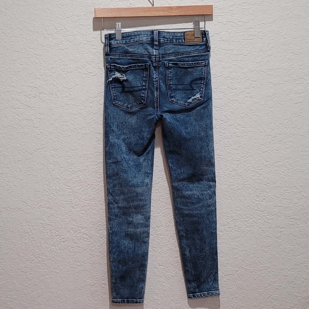 American Eagle Outfitters Short Super Stretch Distressed Skinny Jeans - Picture 4 of 8